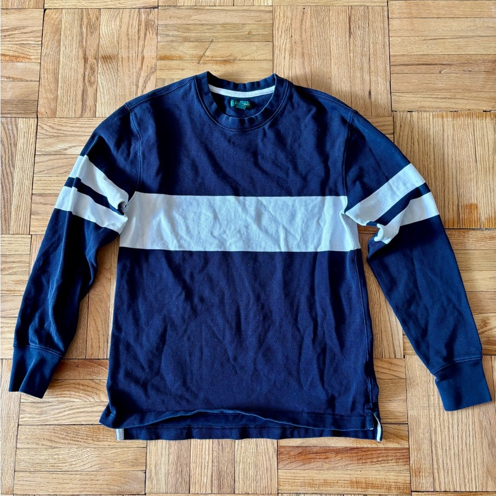 J. Crew Retro Cotton Crewneck Sweatshirt in Rugby Stripe